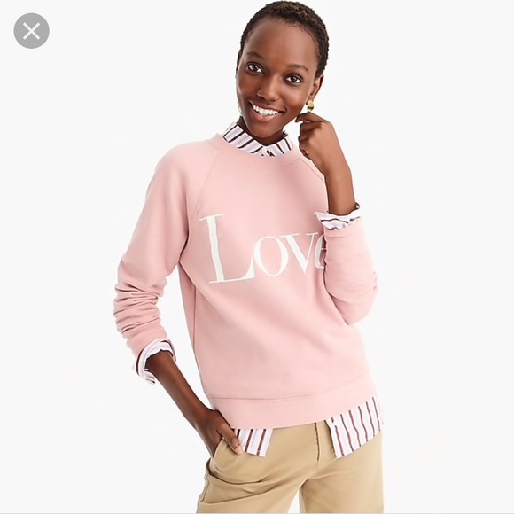 J Crew Love Blush Sweatshirt Large 